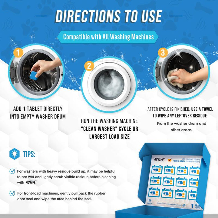 Professional Enzymatic Washing Machine Cleaner Tablets