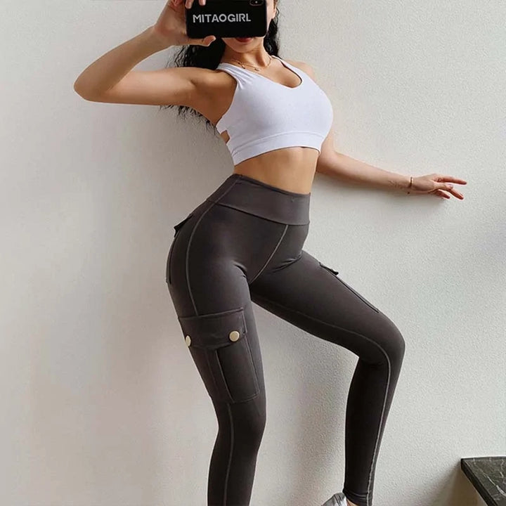 High Waist Pocketed Fitness Leggings