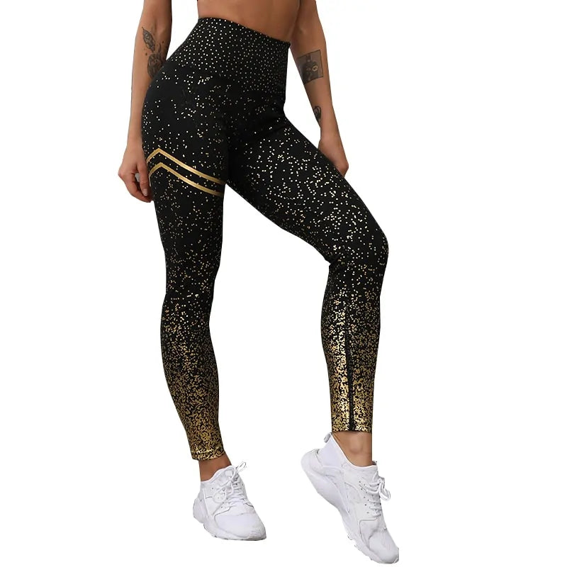 Gold Print Leggings