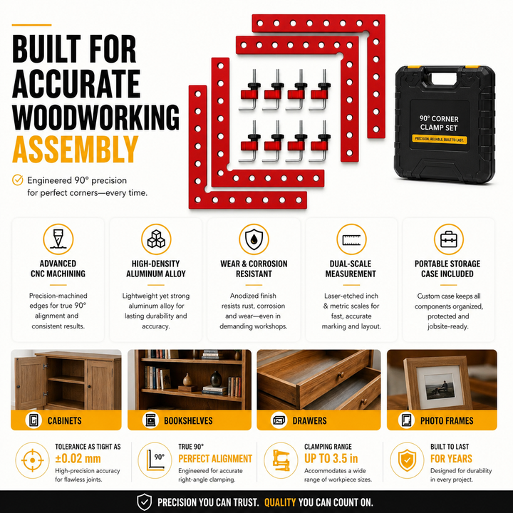 Durable Precision Positioning Clamping Squares Set