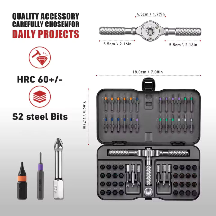 62-Piece Ratchet Screwdriver Set