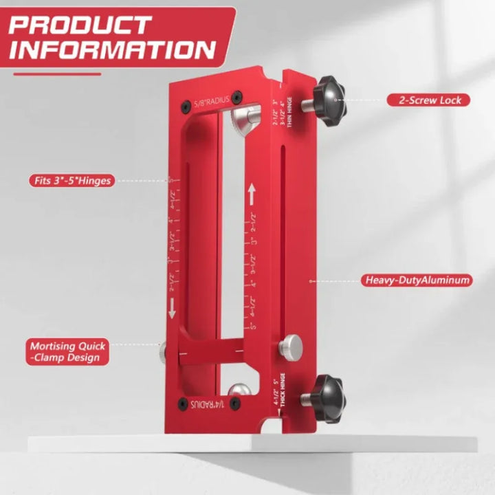 EVOQUEFIT Adjustable door hinge mortise jig — product overview