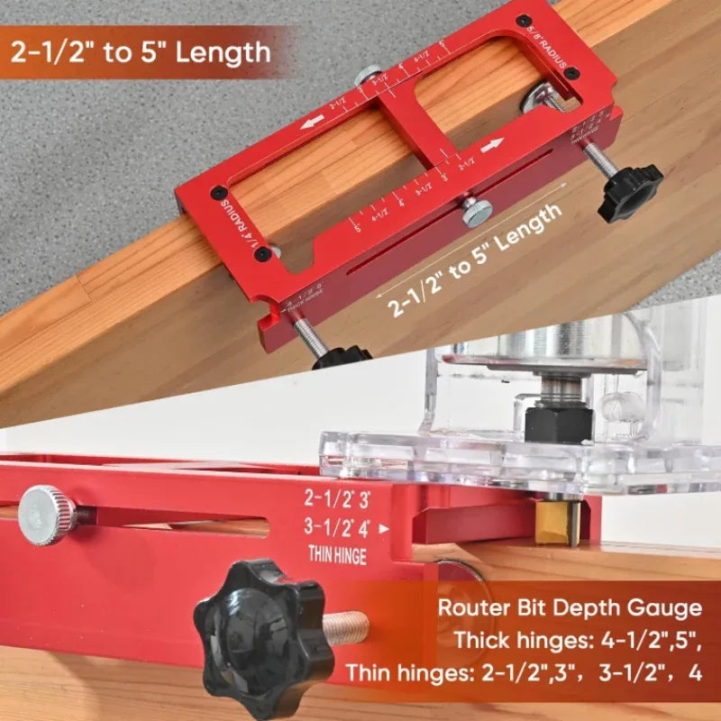 EVOQUEFIT Adjustable door hinge mortise jig — product details