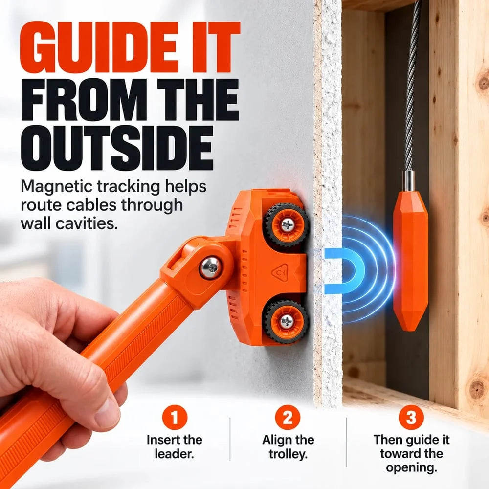 EVOQUEFIT Magnetic Wire Puller Kit & Stud Finder