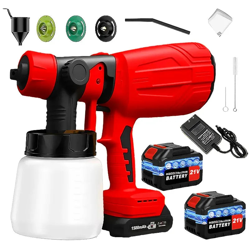 High-pressure Cordless Paint Sprayer with 2 Batteries