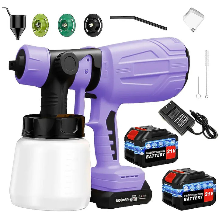 High-pressure Cordless Paint Sprayer with 2 Batteries