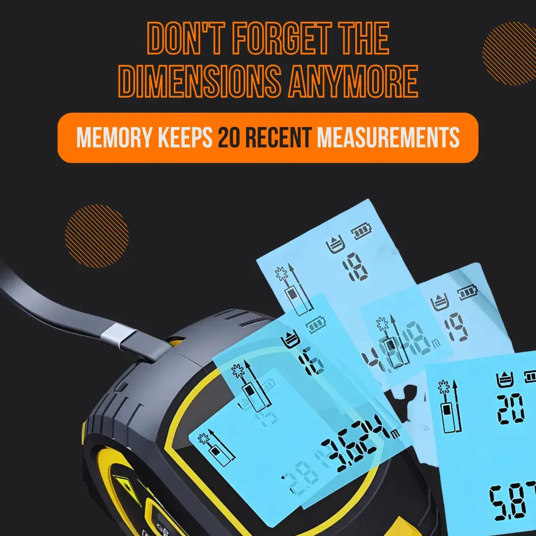 3-in-1 Laser Distance Measuring Tape