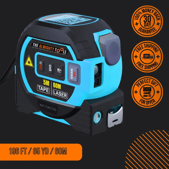 3-in-1 Laser Distance Measuring Tape
