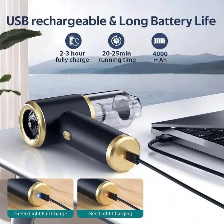 3-in-1 Rechargeable Mini Vacuum for Home, Car & Office