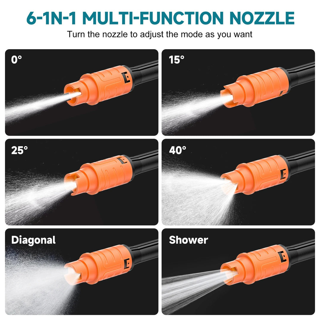 6-in-1 Cordless Power Washer for Makita 18V Battery