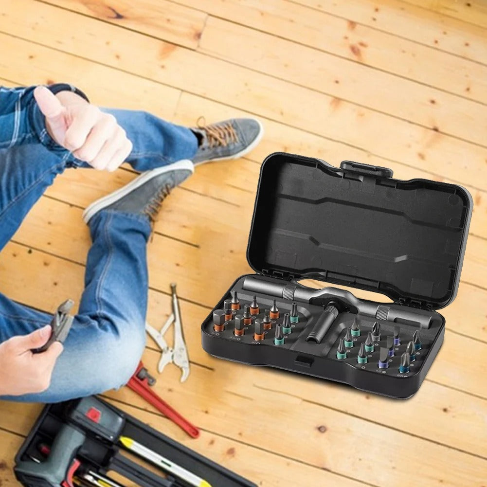 24-in-1 Multi-Purpose Ratchet Wrench Screwdriver Kit