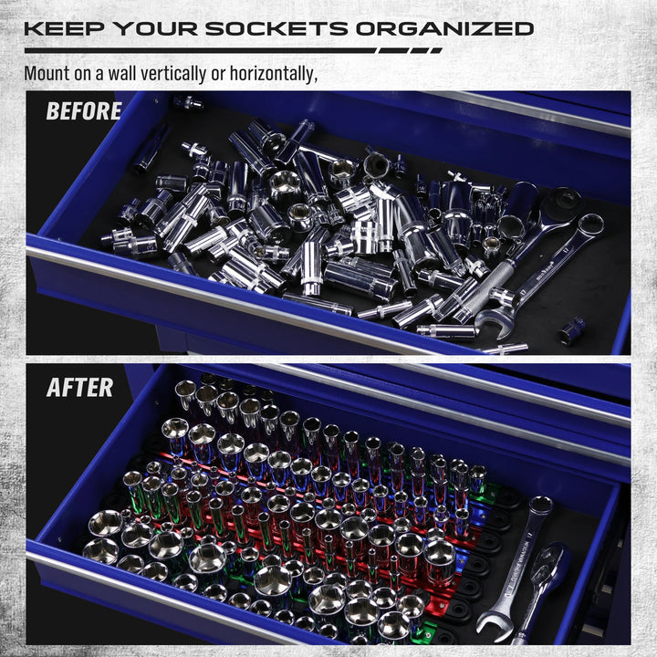 Professional Magnetic Socket Holder Organizer Set