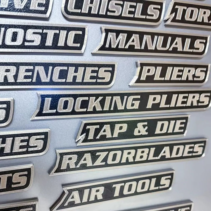12-Piece Magnetic Toolbox Label Set – Easy Garage & Tool Drawer Organization