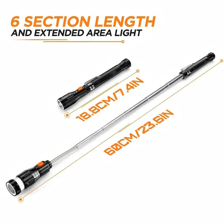 Telescoping 3-LED Magnetic Pick-Up Flashlight Tool