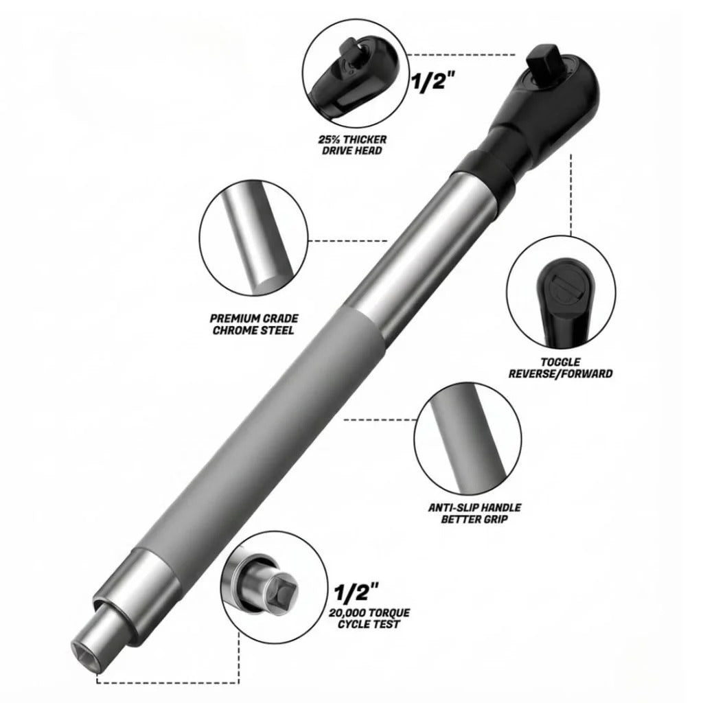 7-in-1 Right Angle Offset Wrench Head Adapter Kit