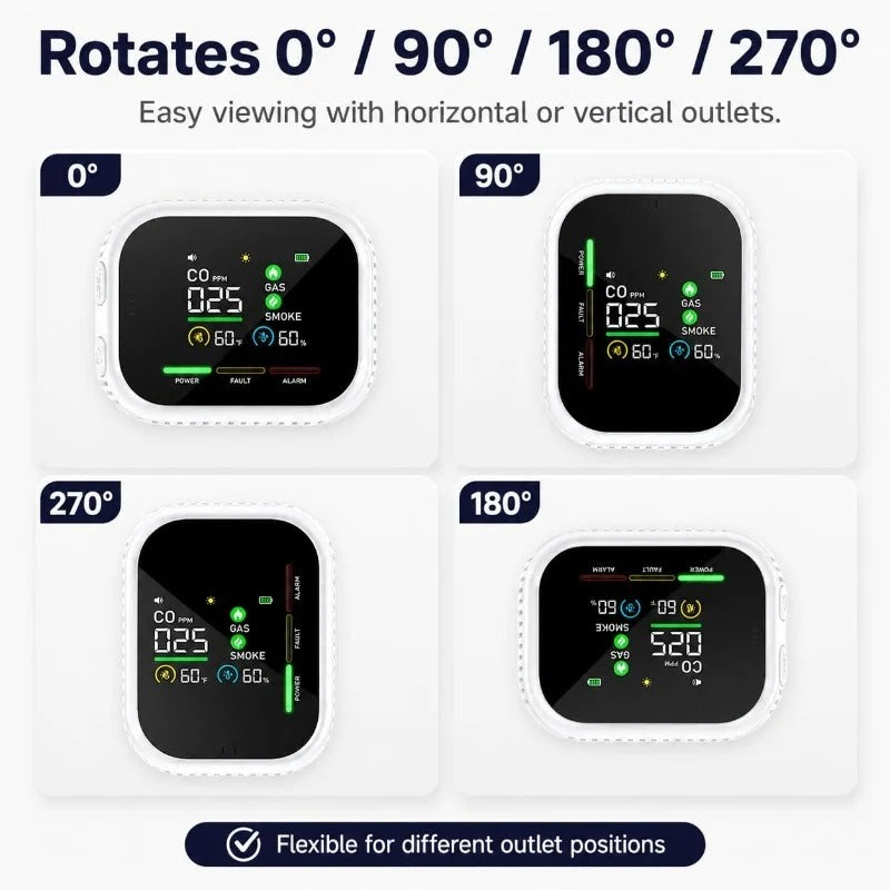 6-in-1 Battery Rotable Air Safety Monitor