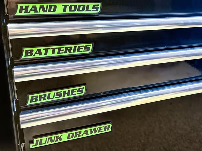 12-Piece Magnetic Toolbox Label Set – Easy Garage & Tool Drawer Organization