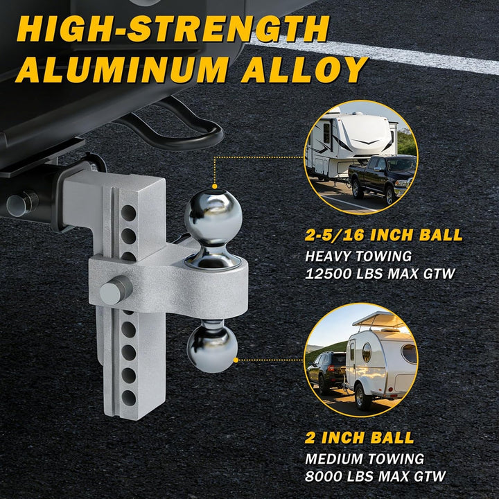 Professional Aerospace-Grade Aluminum Adjustable Trailer Hitch