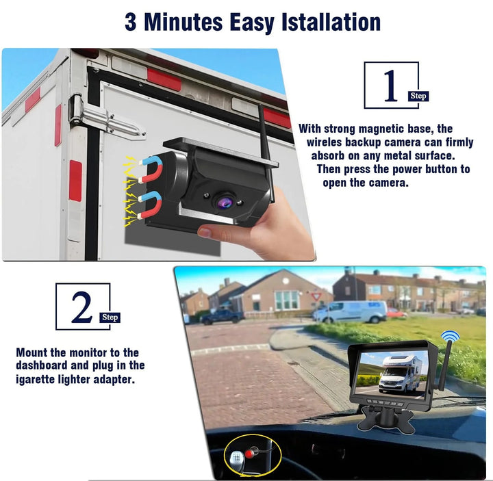 Magnetic Solar Wireless Backup Camera