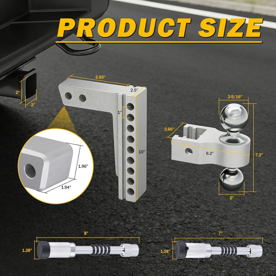 Professional Aerospace-Grade Aluminum Adjustable Trailer Hitch