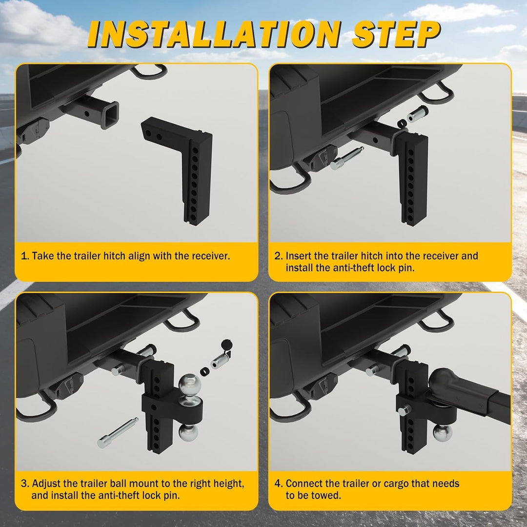 Professional Aerospace-Grade Aluminum Adjustable Trailer Hitch