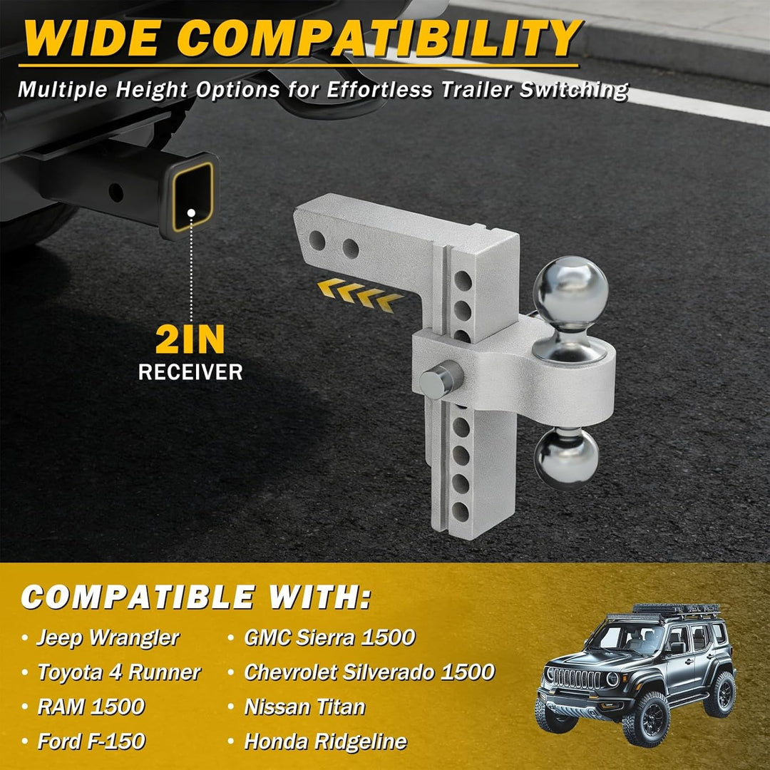 Professional Aerospace-Grade Aluminum Adjustable Trailer Hitch