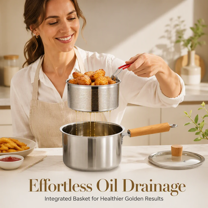 Multifunctional 304 Stainless Steel Frying Pot