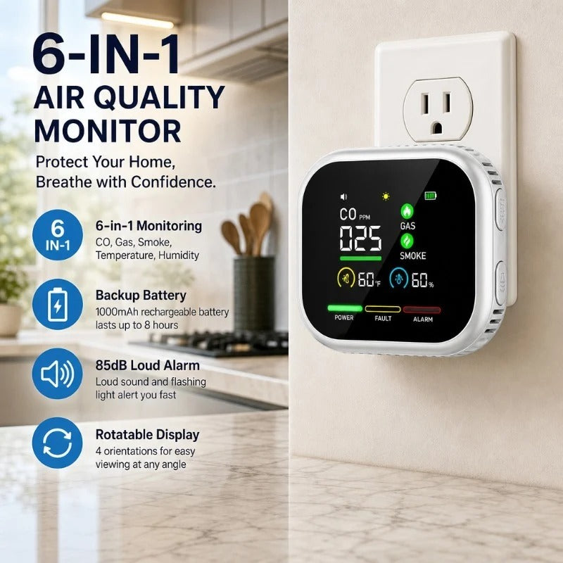 6-in-1 Battery Rotable Air Safety Monitor