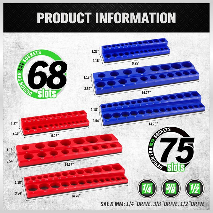Professional 143-Piece Socket Organizer Set