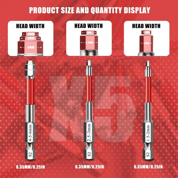 Pagoda Stepped Hex Allen Wrench Bit Set