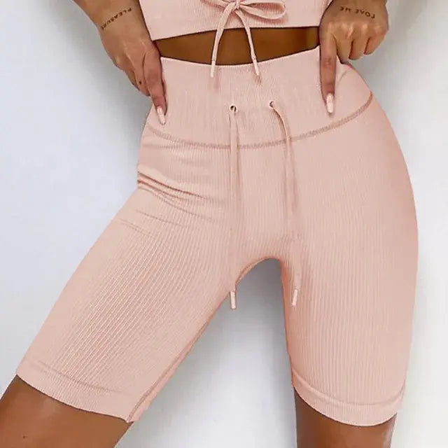 Backless High-Rise Legging Shorts