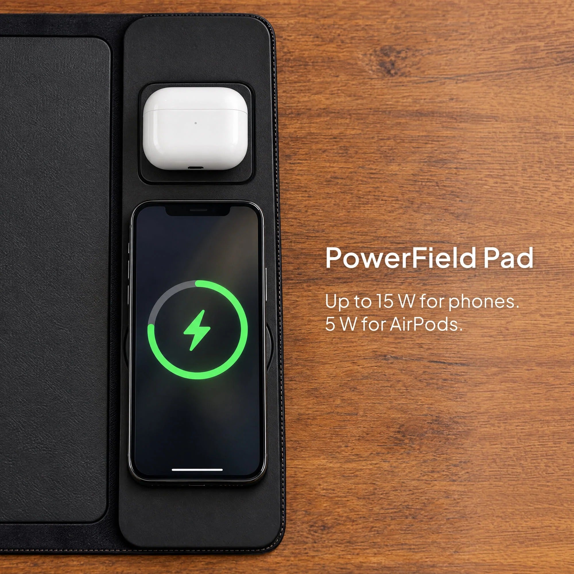 Integrated phone and earbuds wireless charging zones