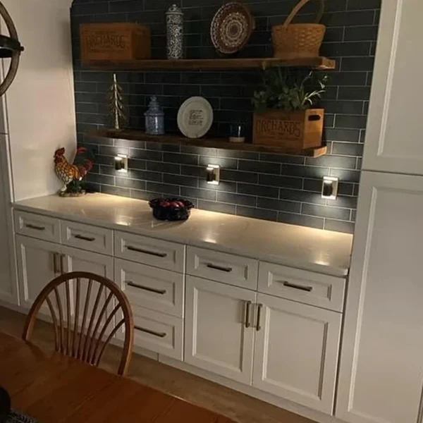 Luno warm wall light installed in a real home